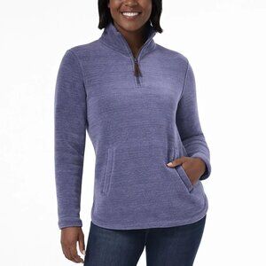 32 Degrees Women's M Chenille 1/4 Zip Pullover Fleece Heather  L1186